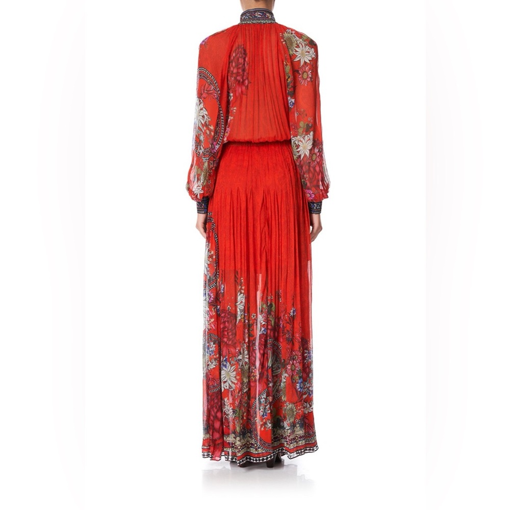 Camilla Wondering Waratah Long Sleeve Dress With Collar in Small - Picture 5 of 11